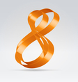 Silk ribbon letter abc vector image