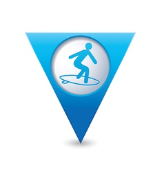 Surfing icon map pointer blue Surfing icon map pointer blue vector image