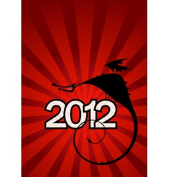 New year card with dragon symbol of 2012 vector image