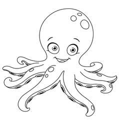 Outlined octopus vector image