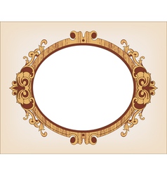 Decorative oval vintage frame vector image