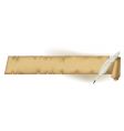 Old parchment with a feather vector image