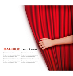 Background with red velvet curtain vector image