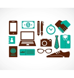 Business travel icons vector image