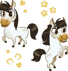 Set of horse isolated on white background vector image