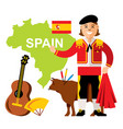 Travel concept spain flat style colorful vector image