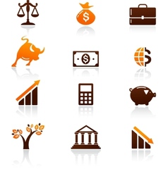 Money and finance icons vector image