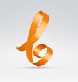 Silk ribbon letter abc vector image