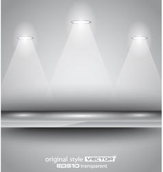 Shelf with spotlights vector image