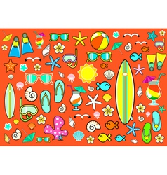 Summer symbols vector image
