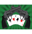 Two pistols and four aces vector image