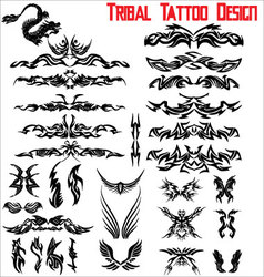 Tribal tattoo design - set vector image