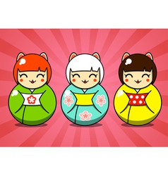 Three matryoshka dolls vector image