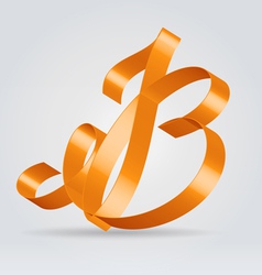 Silk ribbon letter abc vector image