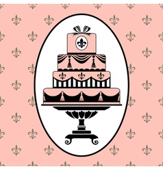 Cake invitation vector image