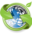 Globe with green arrow Globe with green arrow vector image
