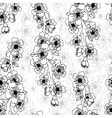Doodle art Abstract seamless pattern with flowers vector image