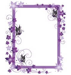 Purple frame flowers Purple frame flowers vector image