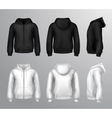 Black And White Male Hooded Sweatshirts vector image