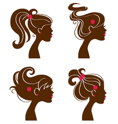 Beautiful women silhouettes vector image