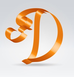 Silk ribbon letter abc vector image