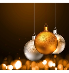 Christmas balls on dark background vector image