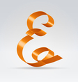 Silk ribbon letter abc vector image