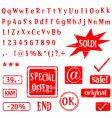 Alphabet and stamps vector image