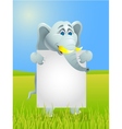 Cute elephants with blank sign Cute elephants with blank sign vector image