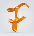 Silk ribbon letter abc vector image