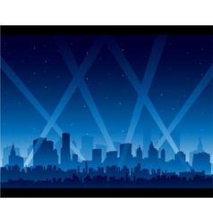 Downtown party city at night background vector image