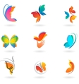 Set of butterfly icons vector image