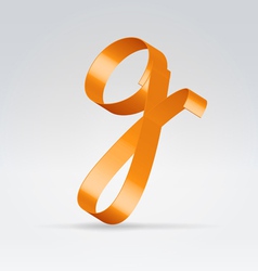 Silk ribbon letter abc vector image