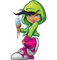 Girl With Ice Cream Cone vector image
