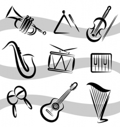 Music instruments vector image