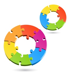 Jigsaw puzzle wheels vector image