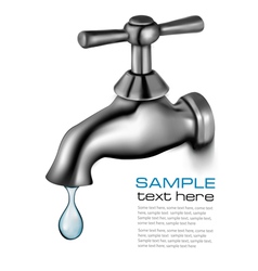 Water tap with drop vector image
