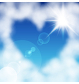 Cloud heart sun vector image