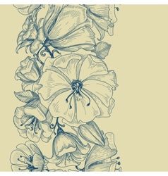 Graphic floral seamless pattern vector image