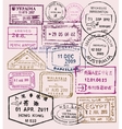 Passport stamps vector image