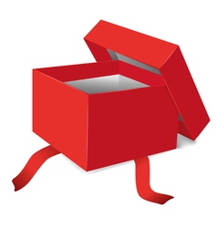 Red opened gift box vector image