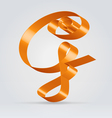 Silk ribbon letter abc vector image