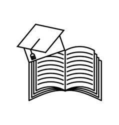 Book and graduation hat icon vector image