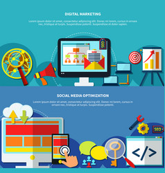 Website promotion banners set vector image