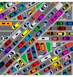 Traffic congestion on roads vector image