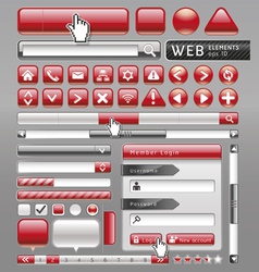 Red button for website and app vector image