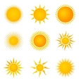Sun set icons vector image