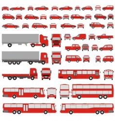 Vehicle assorted silhouettes vector image