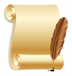 Paper and feather vector image