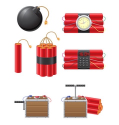 Dynamite set on white Royalty Free Vector Image
